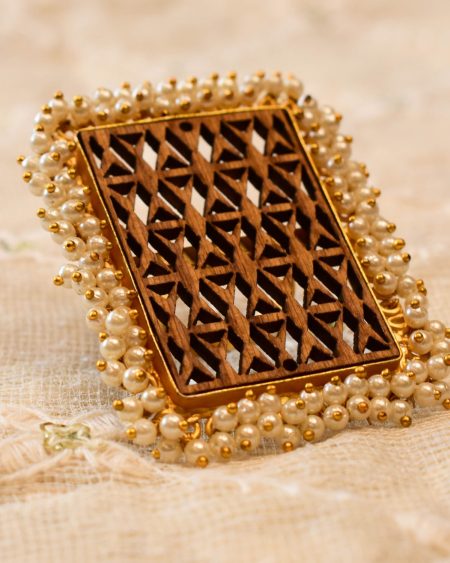 Wooden Pearl Ring
